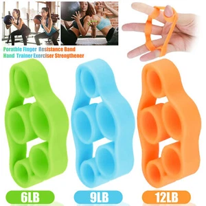 3x Finger Hand Exerciser Strengthener Wrist Forearm Grip Trainer Resistance Band - Picture 1 of 11