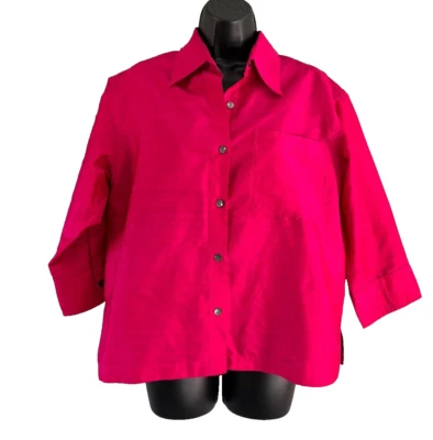 Blusa para mujer Chicos Design seda tweed rosa fucsia talla 1 manga 3/4 abotonada Foto 1 de 4