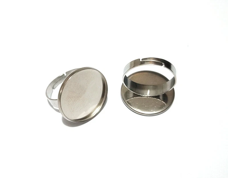 2pz base per anello regolabile 17,5mm (castone 20mm) in acciaio inox bijoux - Immagine 1 di 1
