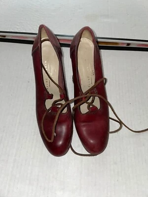 MICHEL PERRY Francia FABULOSO CUERO BORGOÑA Talla 38 1/2 Foto 1 de 4