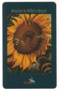 Tarjeta telefónica WilTel de 20 m: girasol con abejas melíferas 'Atracción a Wiltel' - Imagen 1 de 2