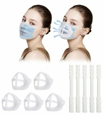 Soporte facial de 10 piezas para máscara marco de silicona 3D reutilizable soporte interior transpirable $ Foto 1 de 4