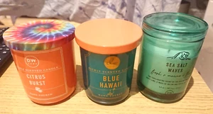 DW Home Candles x3 - Citrus Burst, Blue Hawaii, Sea Salt Waves 3.8oz - Picture 1 of 2