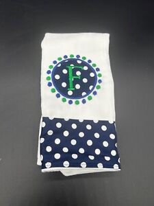 personalized baby burp cloth with initial and polka dot trim