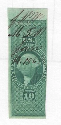 #R94a.EXcellant copy Conveyance,  $10.  Revenue,  Imperf.  2021 Scott $$ 175.00 - Image 1 of 2