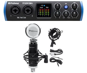 Presonus STUDIO 24C 2x2 USB-C Audio MIDI Recording Interface+Studio Microphone - Picture 1 of 12