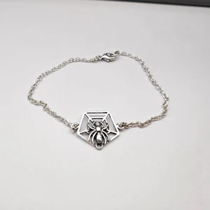 Sterling Silver Spider Charm Bracelet Chain Included Helloween Jewelry - Picture 1 of 6