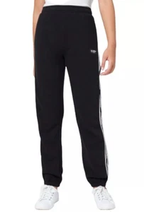 Justice Girls Fleece Joggers Black 16/18 Pockets J Sport Logo Side Stripes - Picture 1 of 12