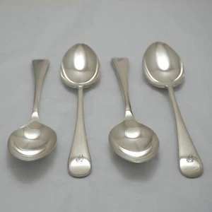 OLD ENGLISH Design Reliance Plate A1 Silver Service Cutlery Four Table Spoons - Picture 1 of 4