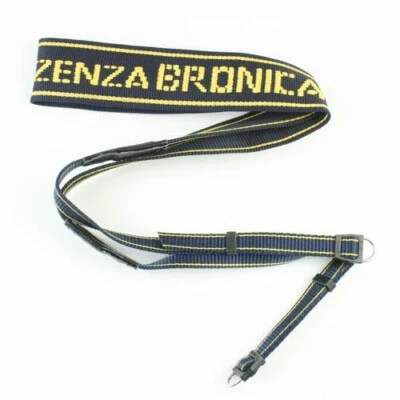Zenza Bronica - 1.5" Wide Navy/Yellow - Nylon + Faux Suede Camera Strap w/ Lugs - Image 1 of 4