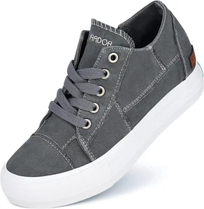 Wedge Sneakers for Women Fashion Canvas Shoes Casual Platform Hidden Heel Womens - Picture 1 of 12
