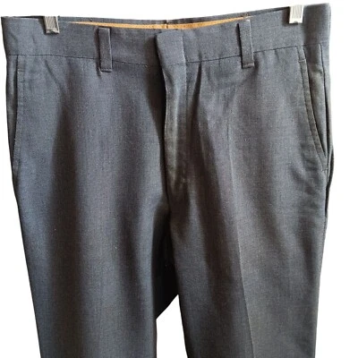 32x30 Vintage Pants Farah Mens Flat Front Dress Trousers Gray Made USA Steel Zip - Image 1 of 4