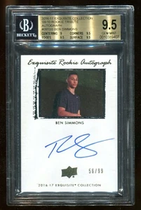 🔥 Ben Simmons 2016-17 UD Exquisite ROOKIE Tribute Auto KEY RC #/99 BGS 9.5 NETS - Picture 1 of 4