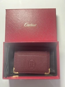 Cartier Tarjetero Estuche Piel de becerro Rojo Must de Cartier Tarjeta Billetera - Caja AD - Imagen 1 de 4