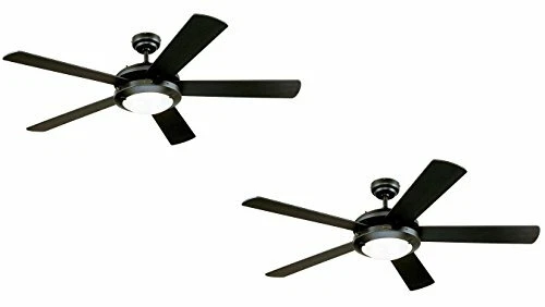 Westinghouse Comet 52" Matte Black Indoor Ceiling Fan Light Frosted Glass 2 Pack - Image 1 of 1
