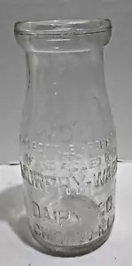 Vtg Murphy-Ward Dairy Half Pint Milk Bottle Chicago IL ILL Illinois Early - Picture 1 of 5