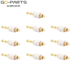 EIZZ 24K Gold Plated Copper Turrets Terminals PTFE Insulator Hifi Audio DIY 10PC - Afbeelding 1 van 4