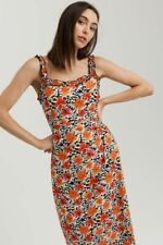 NWT NEW COOPER STREET LET GO FLORAL LEOPARD FRILL SWEETHEART MIDI DRESS 14 $200