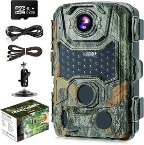 4K WiFi Trail Wildlife Camera 32GB SD Card IP66 Waterproof Night Vision Wireless