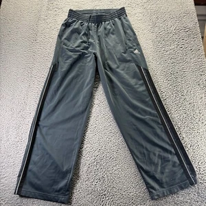 Vintage Adidas Track Pants Mens Large Gray Polyester Baggy Loose 3 Stripes - Picture 1 of 10