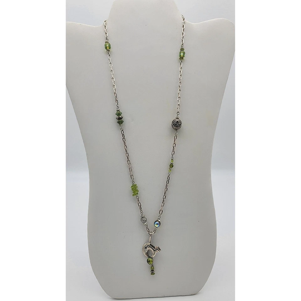 Collar colgante cadena cable esterlina peridoto 925 marca del fabricante de Italia WO0532 Foto 1 de 4