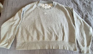 Nike Sweatshirt Mens 1X Crewneck Pullover Swoosh DR6247-063 Cotton Blend - Picture 1 of 12