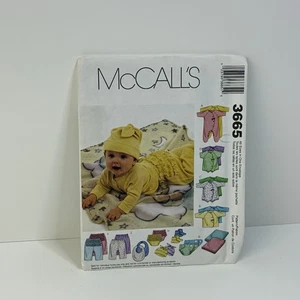 Baby Coverall Bodysuit Top Diaper Cover Cap Booties Size N-L UNCUT Pattern 3665 - Picture 1 of 2