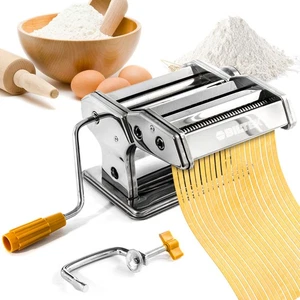 Pasta Maker Machine - Stainless Steel Hand Crank Cutter & Roller for Fresh Pasta - Picture 1 of 9
