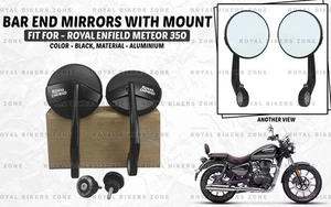 Bar End Mirror Set "with Mount & Finisher Fit For Royal Enfield Meteor 350" - Bild 1 von 12