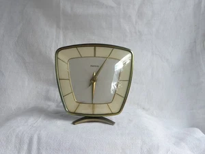 Reloj de mesa Hermle reloj de chimenea mecánico diseño latón reloj vintage años 50 - Imagen 1 de 11