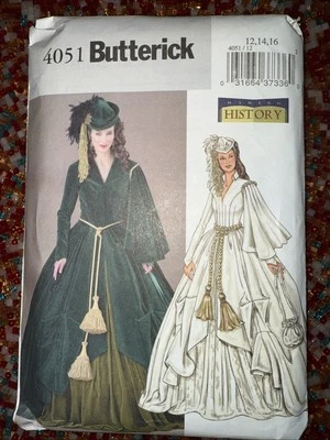 Butterick Pattern 4051 Sz 12-16 Southern Belle Scarlett O'Hara Theater Costume - Image 1 of 2