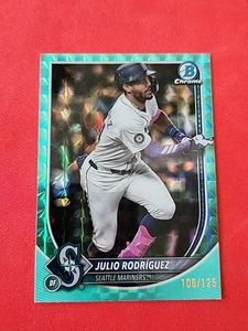 2025 BOWMAN CHROME #66 JULIO RODRIGUEZ Aqua GEOMETRIC REFRACTOR /125 - Picture 1 of 3