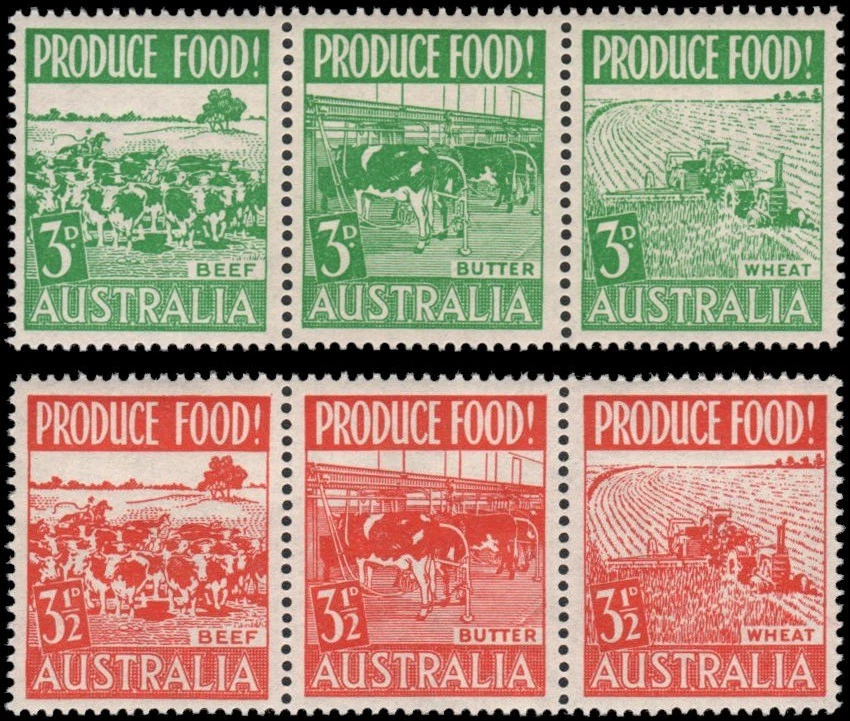 Australia #252a//255a MNH VF tiras de 3 Foto 1 de 1
