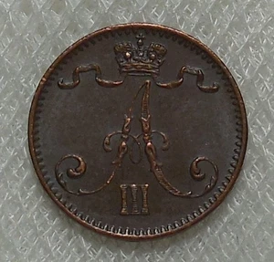 1893 FINNLAND 1 PENNI KUPFERMÜNZE VZ - Bild 1 von 2