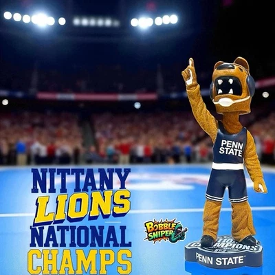 PENN STATE Nittany Lions 2024 "NCAA Wrestling Champions" Mascot PSU Bobblehead - Image 1 of 4