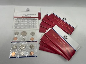 1987 P and D Mint Set Brilliant Uncirculated US with Envelope 100 coins lot - Picture 1 of 9
