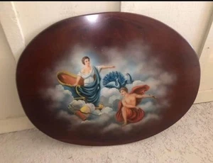 Vintage hand-painted wooden panel painting - Picture 1 of 3