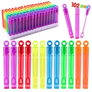 JOYIN 102 Pcs 6 Colors Mini Bubble Wands Bulk Party Favors Assortment Toys fo... - Picture 1 of 9