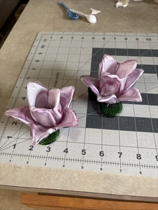 Handgefertigte offene Tulpe Blume Buntglas Votivkerzenhalter Set - Bild 1 von 6