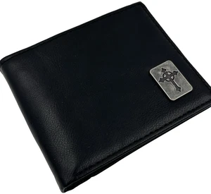 Juego de billetera y llavero ajustados Worship Wear con diseño de cruz cuero sintético negro - Imagen 1 de 8