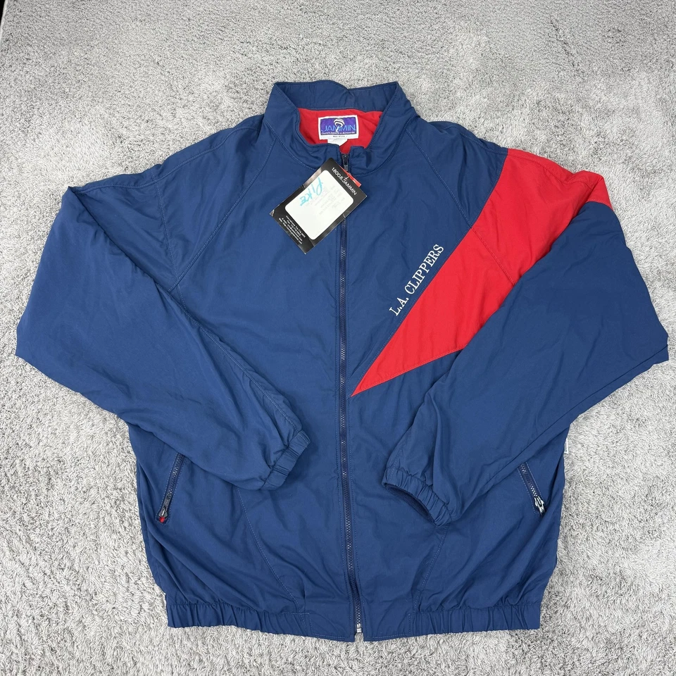 Vintage Los Angeles Clippers Jacket Mens 2XL Blue Red NBA Made In USA NWT - Image 1 of 4