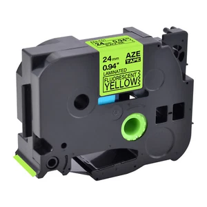 1PK Compatible Brother P-Touch 0.94" TZ TZe-C51 Black on Fluo Yellow Label Tape - Picture 1 of 9