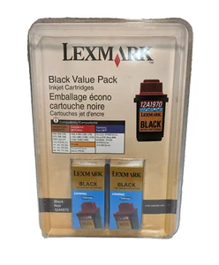 Genuine Lexmark Black Ink Cartridge 2 Pack 12A1970 Compaq Samsung New Sealed - Picture 1 of 3