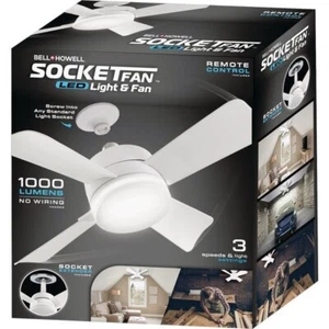 (6)-Bell+Howell SocketFan Durable LED Ceiling Light & Fan Model: 8563 - Picture 1 of 1