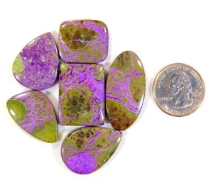 111CT Natural Atlantisite Stichtite Mix Shape Cabochon Gemsotne Small Lot DK=121 - Picture 1 of 9