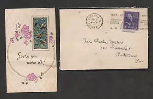 US #807 morning cover, Philadelphia to Pottstown, 1947 pictorial machine cancel - Picture 1 of 1