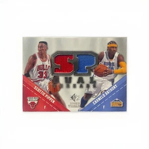 2008 SP Rookie Threads Scottie Pippen Carmelo Anthony #PATCH Dual Game Jerseys - Picture 1 of 2