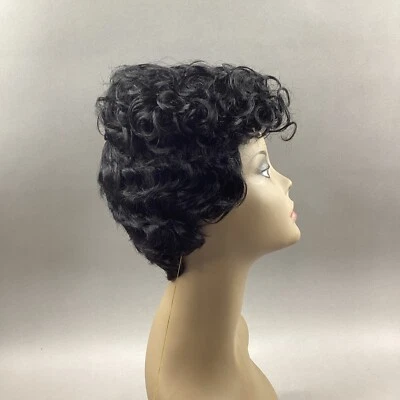 HH-Sofina #Natural Black Short Curly 100% Human Hair Wig - Image 1 of 4