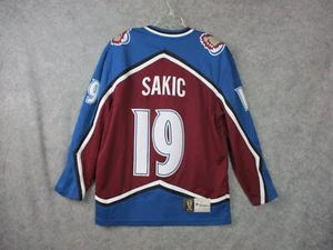 Camiseta Colorado Avalanche Joe Sakic #19 para hombre pequeña W44 pulgadas azul rojo fútbol americano - Imagen 1 de 21