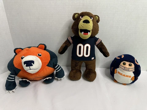 Chicago Bears NFL Plush Stuffed Animal: Staley, Football & Player - Lot of 3 Cover